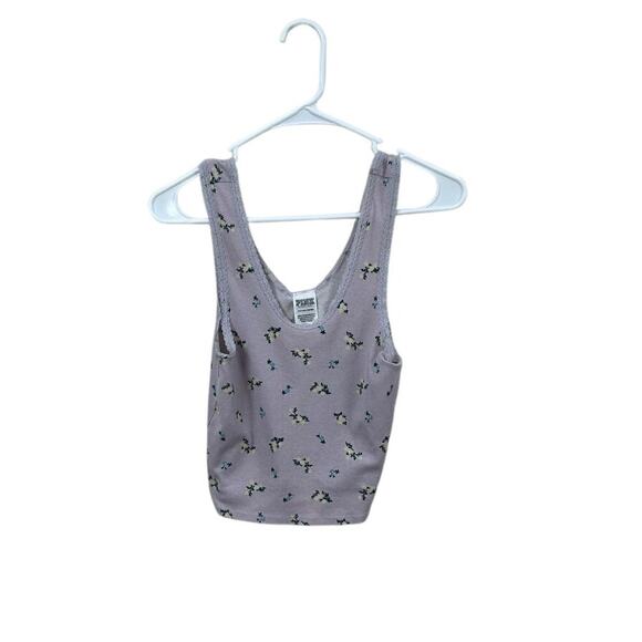PINK Victoria’s Secret Purple Floral Tank size S - Picture 1 of 9